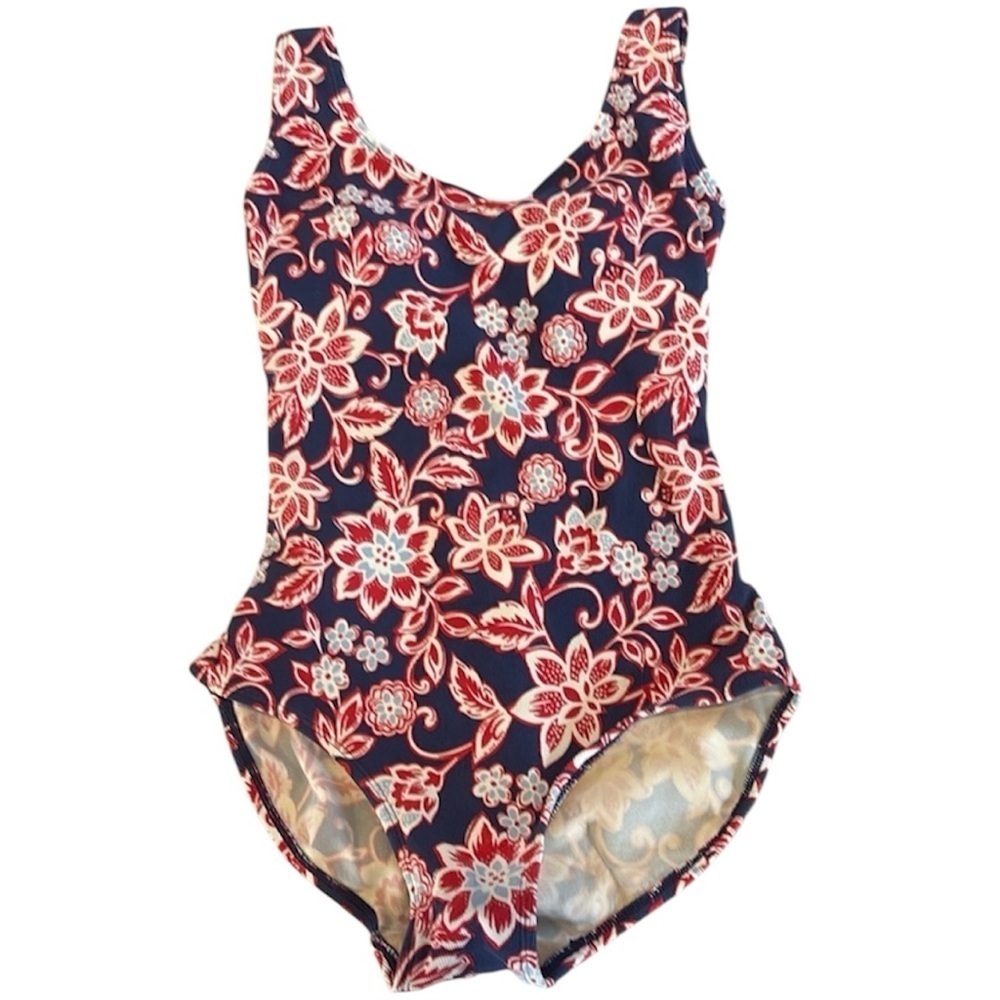 Land’s End - women’s one piece bathing suit.  Size 6.  Blue floral.